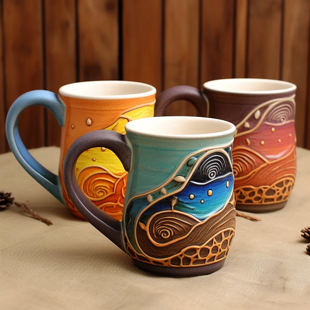 ceramic coffee mugs colorful