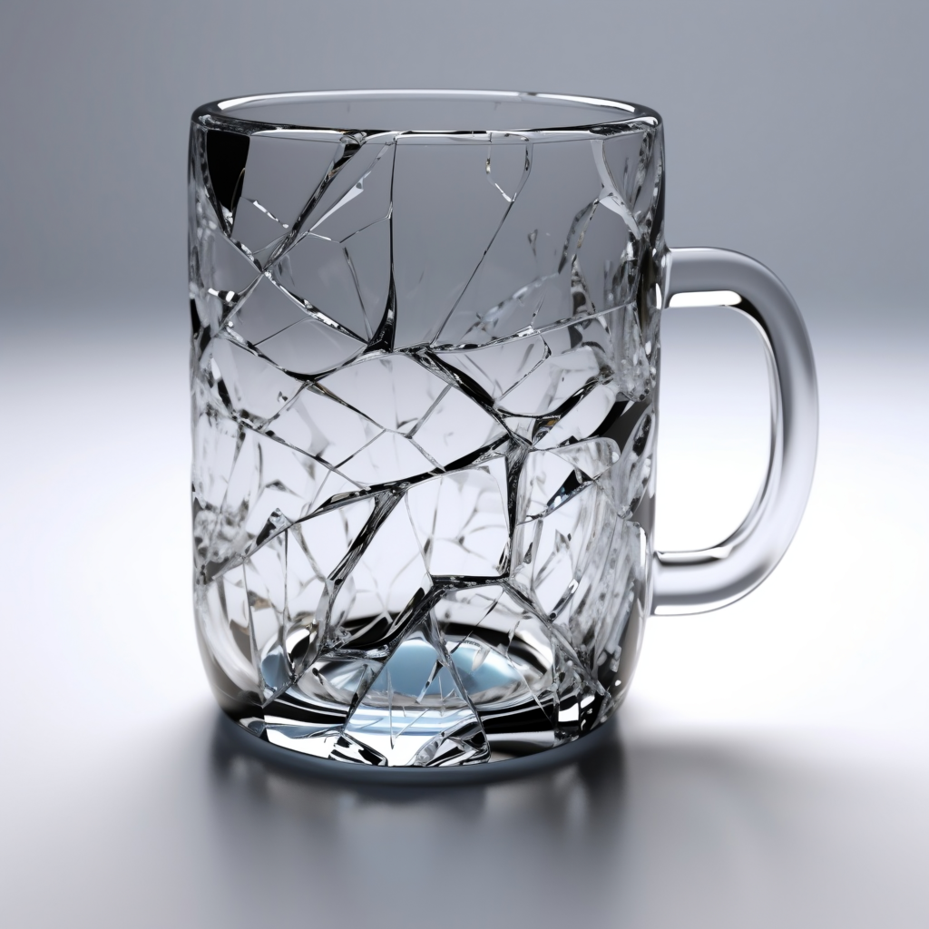 broken glass coffee mug